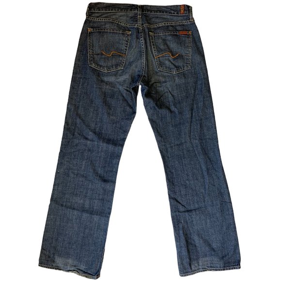 7 For All Mankind 'Relax' Mens Jeans Tag 31 Blue Straight Leg W31xL33 Denim - Picture 1 of 12